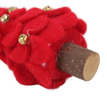 Wool Felt Christmas Tree Wood Small Christmas Tree Decorations for Home Display Window Red