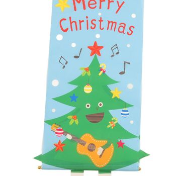 Christmas Flags Ornament Christmas Tree Designed Bamboo and Cloth Christmas Hanging Sign for Door Home