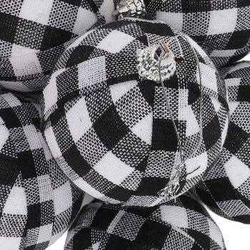 6Pcs 70mm 2.76 Inch Christmas Ornaments Balls Christmas Tree Decoration Balls New Year's Decor Black and White Check