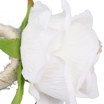4PCS Rose Napkin Ring Simulated Plastic Reusable Vine Design Napkin Holder Ring for Restaurant White