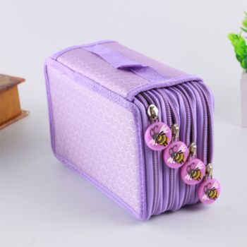 Large Pencil Case 72 Holes Multilayer Large Capacity Multifunction Oxford Cloth Pencil Pouch Case for Pen Pencil School Purple