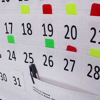 Numbered Calendar Pocket Chart Cotton and Linen Morning Check Classroom Pocket Chart Calendar Wall Hanging Organizer Large 31 Pockets