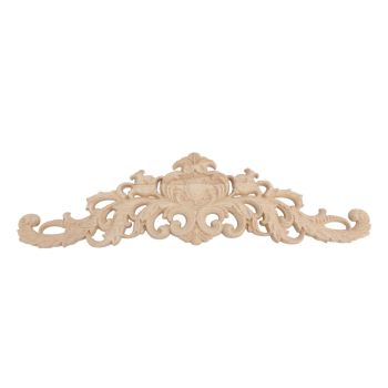 5Pcs Wooden Appliques Onlays Rubber Wood Carved 4 Corner Onlays and 1 Long Onlay for Cabinet Door Bed Wardrobe Furniture