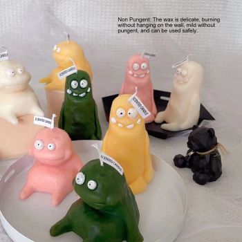 Clay Man Shaped Candle Cartoon Fragrant Candles Funny Ugly Cute Candle Souvenirs Thin White