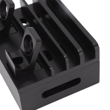 Bamboo Charging Station Multifunction 5 Ports Charging Station Rack for Phones Tablets Watches Electronics Black