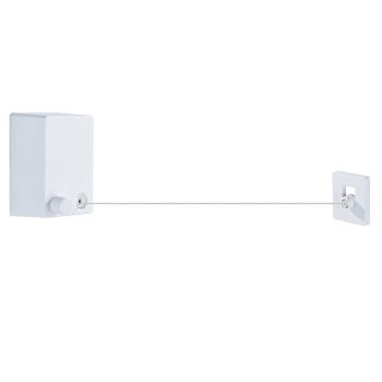 4.2m Clothes Drying Laundry Line Retractable Stainless Steel Punch Free Clothes Drying Rope for Home Balcony White
