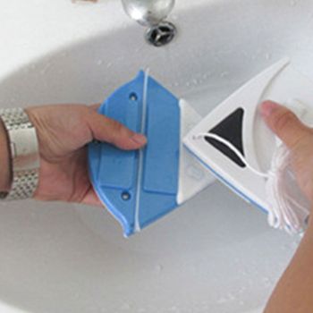 Magnetic Window Cleaner Blue Triangle Shape Single Sided Magnetic Glass Wiper Washing Brush Tool P3‑8mm
