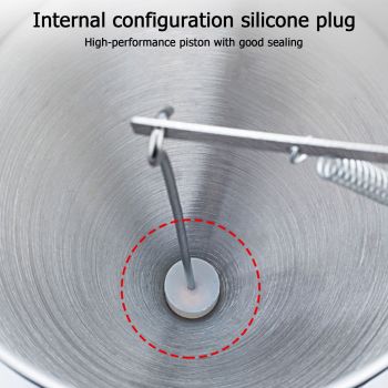 Stainless Steel Pancake Batter Dispenser Funnel 1200ML Large Capacity Conical Funnel with Rack Handle 21mm Aperture