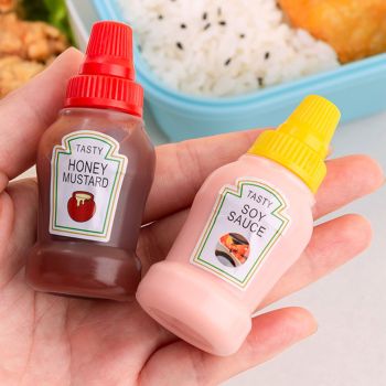 Plastic Mini Bento Soy Sauce Bottles Squeeze Salad Dressing Bottles Portable Sauce Containers