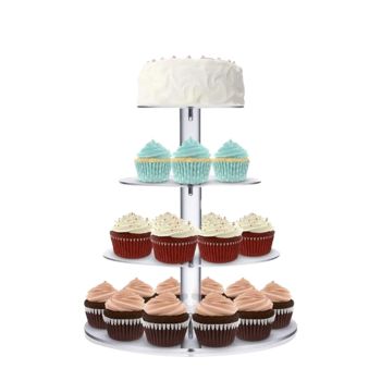Cupcake Stand Multi Round Tiers Transparent Acrylic High Stability Cupcake Tower for Display Serving Party 5 Tier