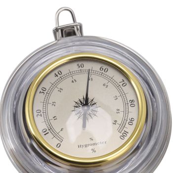 Cigar Jar Stainless Steel Silicone Ring with Hygrometer Waterproof Sealed Storage Jar for Home 96mmx173mm/3.8x6.8in
