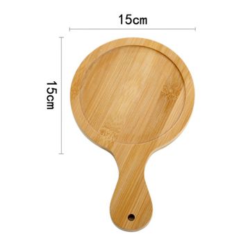Bamboo Wood Pizza Tray Clear Texture Comfortable Hand Feeling Round Wooden Pizza Serving Plate 6in for 5in Pizzas