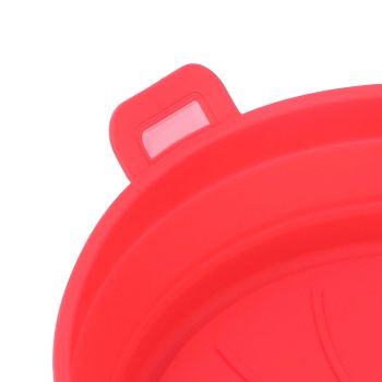 Foldable Fryer Silicone Liner Food Grade High Temperature Resistant Round Fryer Silicone Pot Red Diameter 21CM