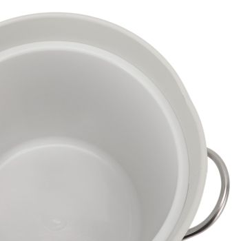 Ice Bucket Round with Ice Shovel Galvanized Sheet Plastic Beer Chiller Bin for Bar Home White