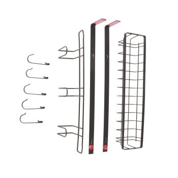Refrigerator Hanging Shelf Nail Free with Hooks Black Refrigerator Spice Rack for Home Kitchen Double Layer