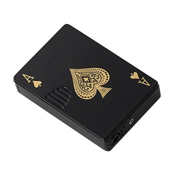 Poker Lighter Spade A Zinc Alloy Windproof UV Money Check Refillable Green Flame Lighter for Travel Camping Outdoor