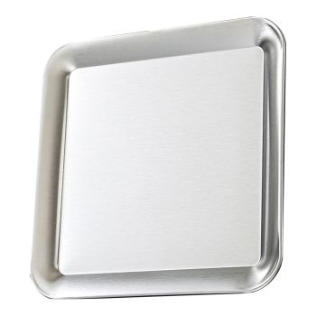 Serving Platter Square Stainless Steel Dish Tray Barbecue Plate Silver Color for Home L