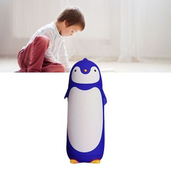 Water Bottle Penguin Design Heat Insulation 300ml Portable Water Cup for Outdoor Blue