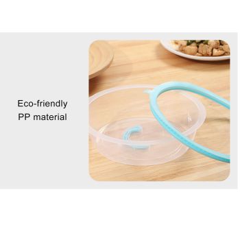 Microwave Heating Sealing Cover Transparent PP Stackable Temperature Keeping Plate Serving Cover for Kitchen Sky Blue