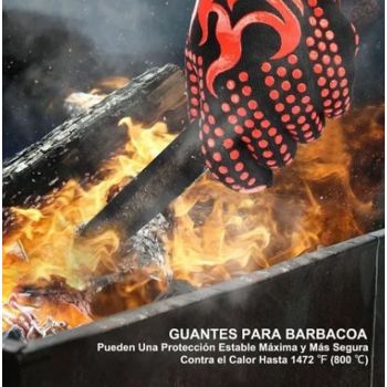 BBQ Gloves 1472℉ Heat Resistant Grilling Gloves Nonslip Silicone for Barbecue Cooking Baking