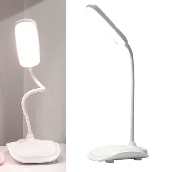 LED Desk Lamp Touch Control Three Level Color Temperature Stepless Dimming USB Charging Table Lamp White