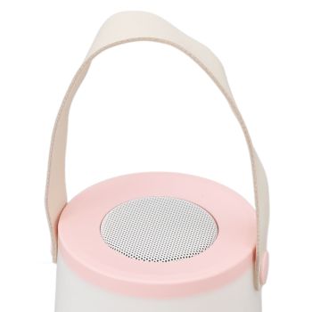 Lantern Bluetooth Speaker HiFi Rechargeable Radio Function Outdoor Wireless Speaker with LED Ambient Light Handle Pink