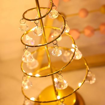 Christmas Crystal Tree Lamp Acrylic Crystal Pendant Christmas Decorative Desk Lamp for Bedroom Crystal Tree Lamp, Warm White