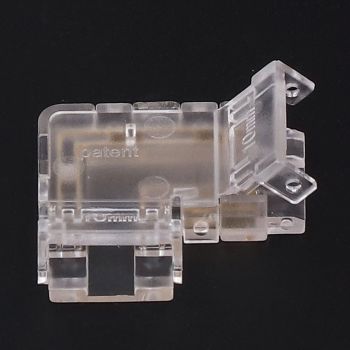 8PCS L Shaped LED Light Strip Connectors 4 Pin 10mm Transparent Gapless Solderless COB LED Adapter Connectors