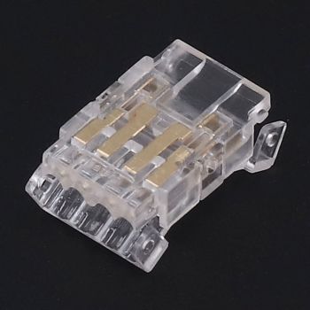 10Pcs COB LED Strip to Wire Connector 4Pin 10mm Transparent Solderless LED Adapter Connectors for Home School Office