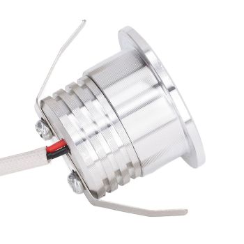Mini Recessed COB Spotlight Stable Heat Dissipation LED Recessed Ceiling Spotlight 3W Silver Lamp Body AC85‑265V Warm White Light 3000K