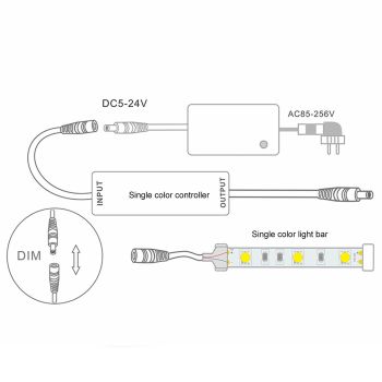 RF Full Touch Dimmer Wireless Constant Voltage LED Controller Mini Induction Light Bar Controller DC 5‑24V