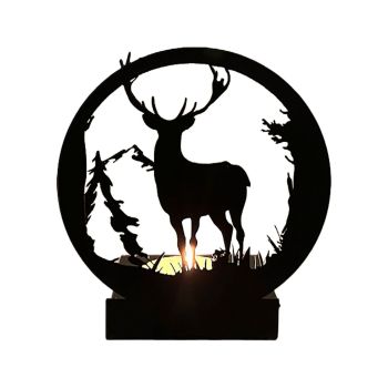 Deer Candle Holder Black European Style Tealight Holder Wall Decoration for Wedding Party