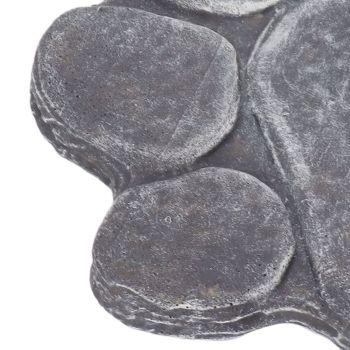 Dog Pawprint Memorial Stone DIY Lettering Dog Grave Marker Pet Monument for Outdoor Lawn Patio Rock Grey