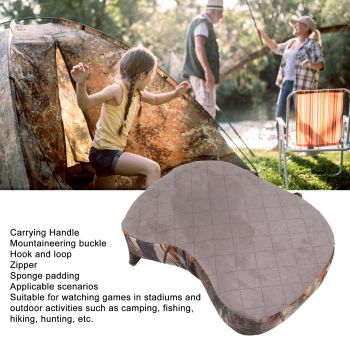 Portable Heating Seat Pad Camouflage 3 Gears Thicken USB Heated Stadium Seat Cushion Pad for Camping Hunting Fishing Leaf