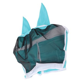 Horse Fly Mask All Round Mesh Breathable Fly Mask Elastic UV Protection Horse Face Mask with Ears Blue L 45x54cm / 17.7x21.3in