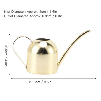 Watering Can Stainless Steel Sprinkling Pot Large Capacity Long Spout for Indoor Outdoor House Planting Gardening Gold