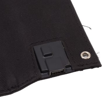 50W Portable Solar Panel Bag Monocrystalline Silicon 5 Folding Solar Panel Case for Outdoor Emergency Black
