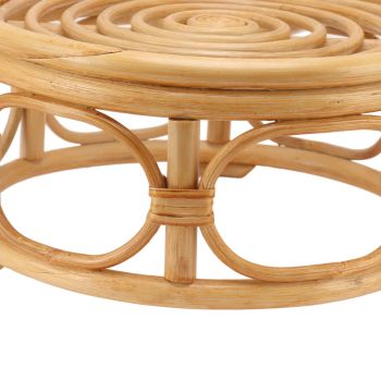 Rattan Indoor Plant Stand Round Shape Natural Plant Rack Handmade Rattan Planter Stand for Home Garden Yard Large