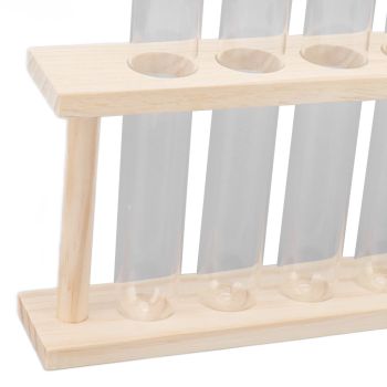 5 Test Tube Plant Terrarium Transparent Observe Growth State Plant Terrarium with Wooden Stand Water Plant Holder