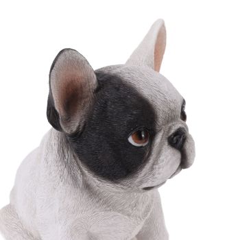 Garden Bulldog Ornaments Resin Colorfast Lovely Outdoor Bulldog Resin Statue for Home Decoration Sitting Little Bulldog