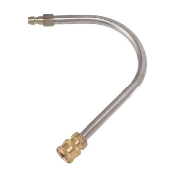 Pressure Washer Extension Wand Stainless Steel Brass 4000psi 1/4 Inch Quick Connect Power Washer Curved Rod Spray Lance for Replacement U Shaped with 5 Nozzles