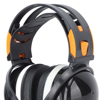 Noise Reduction Earmuffs Foldable Lightweight Hearing Protection Safety Over Head Ear Muff for Garden Shooting Mowing Black White