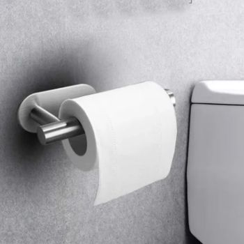 Kitchen Paper Roll Hanger Punch Free Wire Drawing Bathroom Tissue Holder Preservative Film Storage Holder 16cm