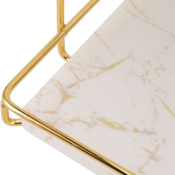 Bathroom Storage Rack Gold White 2 Tier Makeup Shelf Humanized Structure Anti Slip Counter Organizer S