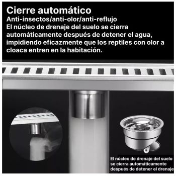 Long Floor Drain Stainless Steel Fast Large Drainage Deodorization Filter for Hotel Shower Room Bathroom 40cm