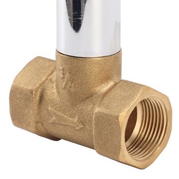 Water Stop Valve 3/4in Concealed Ceramic Brass Electroplated Water Valve for Kitchen Bathroom