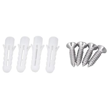 2Pcs Shower Curtain Rod Holder Square End Wall Mount Retainer Bathroom Accessories Black