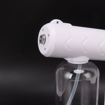 Nano Cleaning Sprayer Rechargeable Blue Light Portable Handheld Alcohol Atomizer for Home Garden School 380ml White