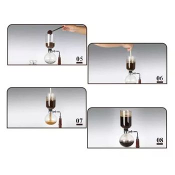 Hand Brewed Coffee Maker Siphon Type Stainless Steel Base Classic Coffee Machine for Home Office