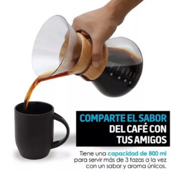 800ml Pour Over Coffee Maker High Borosilicate Glass Manual Coffee Dripper with Stainless Steel Filter